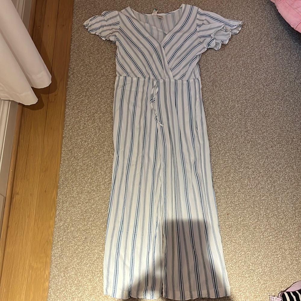 Blue And White Striped Jumper Suit Gem